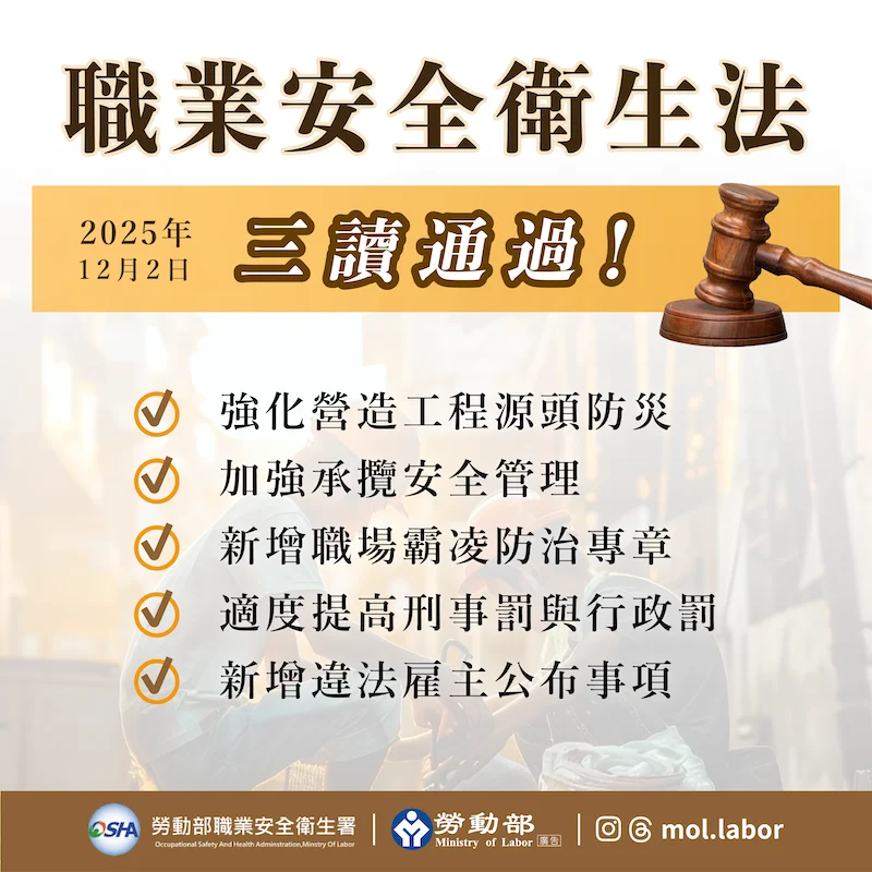 251215 職業安全法 善週報 勞動部