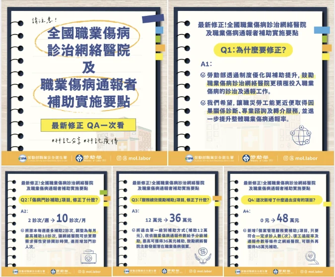 勞動部頒布修職傷補助辦法。圖／勞動部 fb 粉專