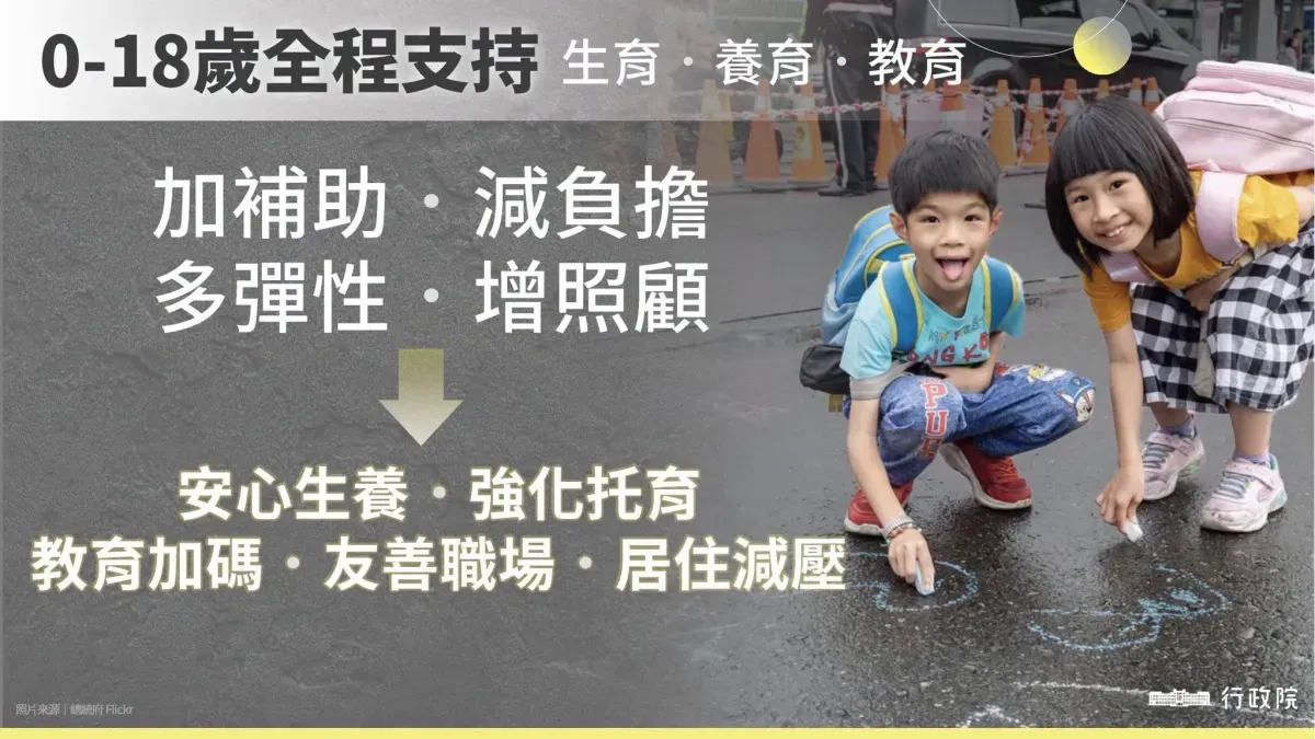 行政院長卓榮泰宣布將推動「0 到 18 歲全程支持方案」。圖/卓榮泰 fb 粉專